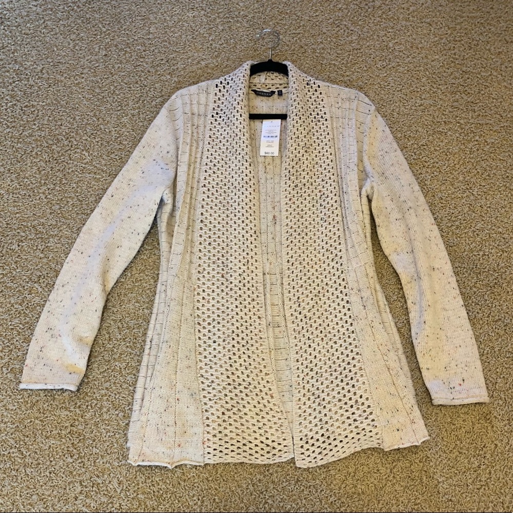 Hannah off white confetti long cardigan